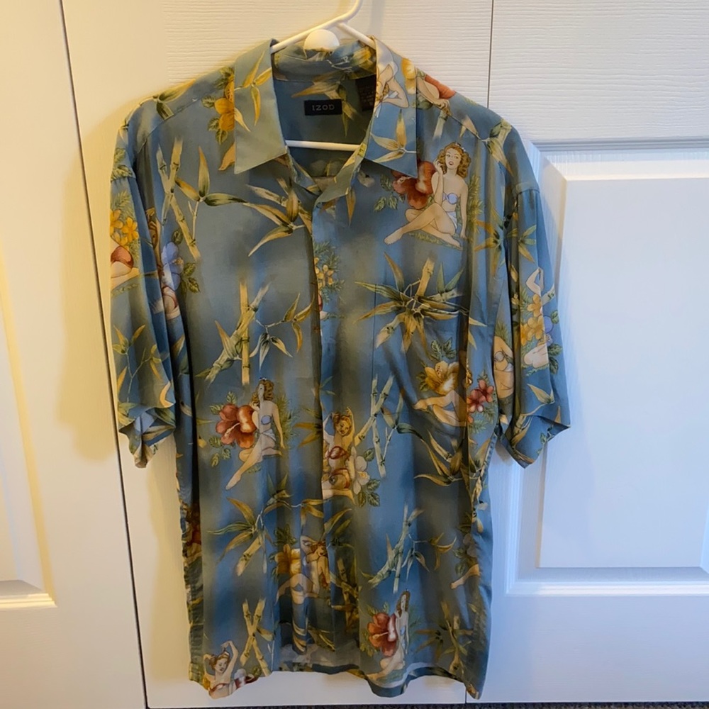 Izod Men’s Hawaiian Casual Button Down Shirt M